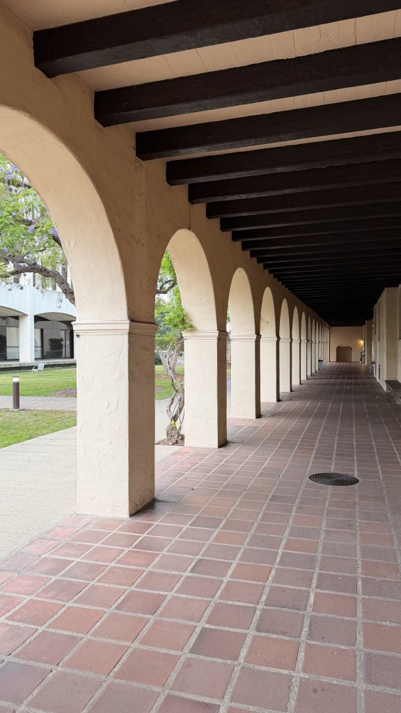 Under the colonnade
